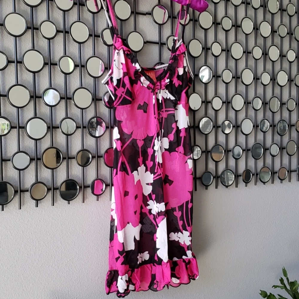 Babydoll Nighty  Pink/Black/White by ELLE - Picture 3 of 7